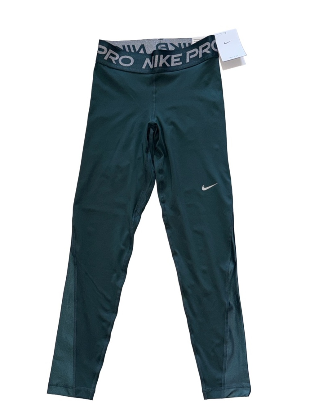 Nike Pro Dri-Fit Women's Deep Jungle Green Mid Rise 7/8 Shine Leggings, XS, NWT - Picture 7 of 12